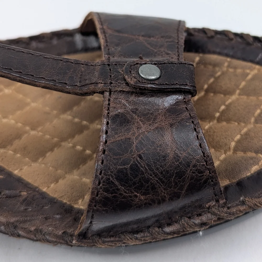 Ariat Shalimar Wedge Sandal Croc Embossed Leather T-Strap Whipstitched Western 9
